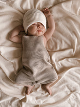 Load image into Gallery viewer, Luna + Luca Rib Detail Short Romper - Heather Beige
