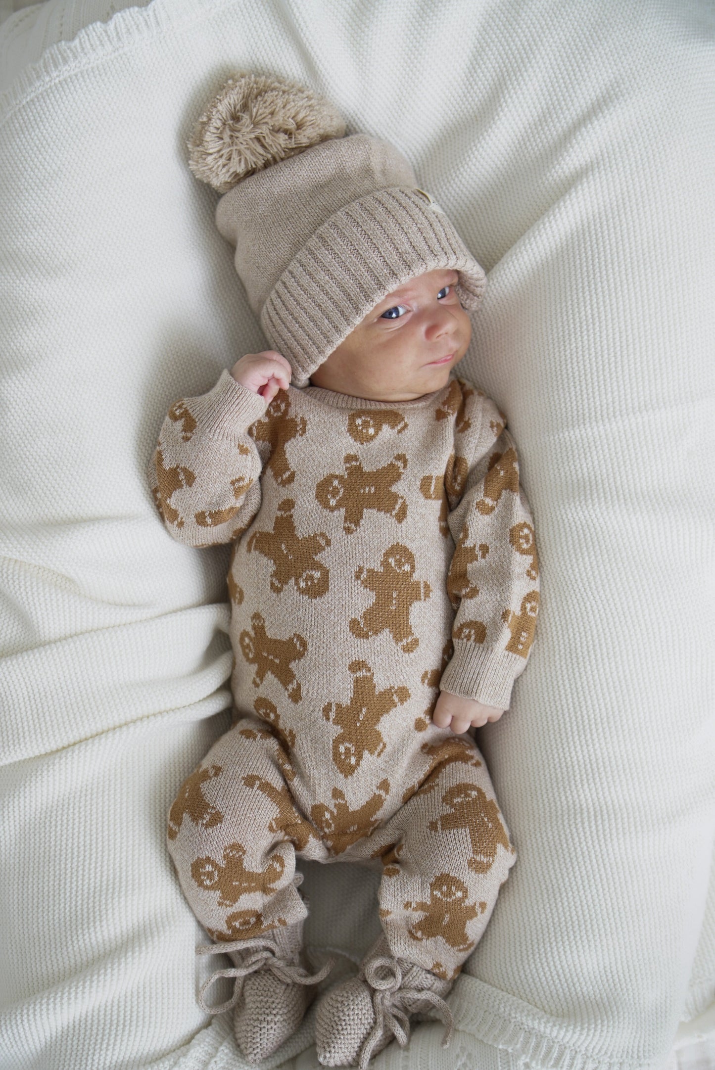 Luna + Luca Organic Cotton Gingerbread Baby Jumpsuit