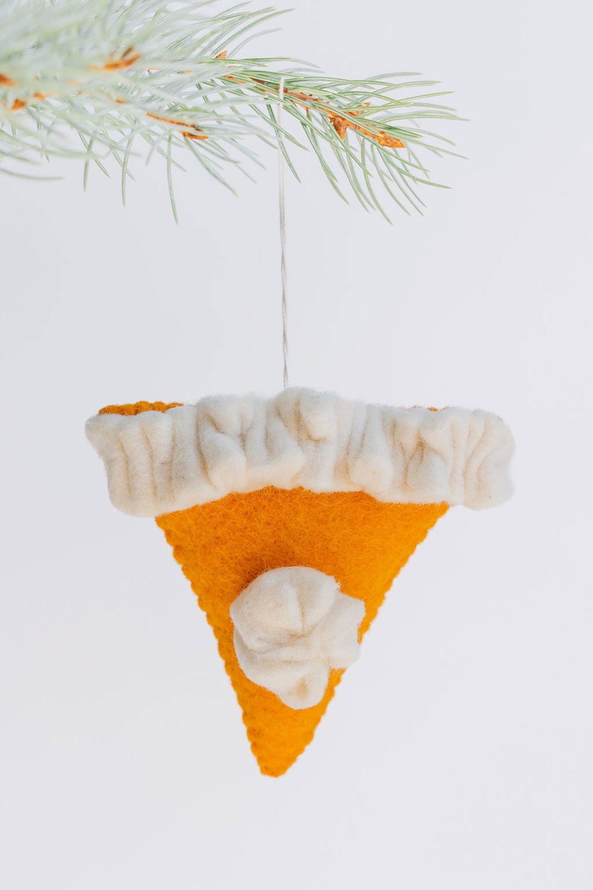 Pumpkin Pie Ornament – Handmade Wool Felt Holiday Decor