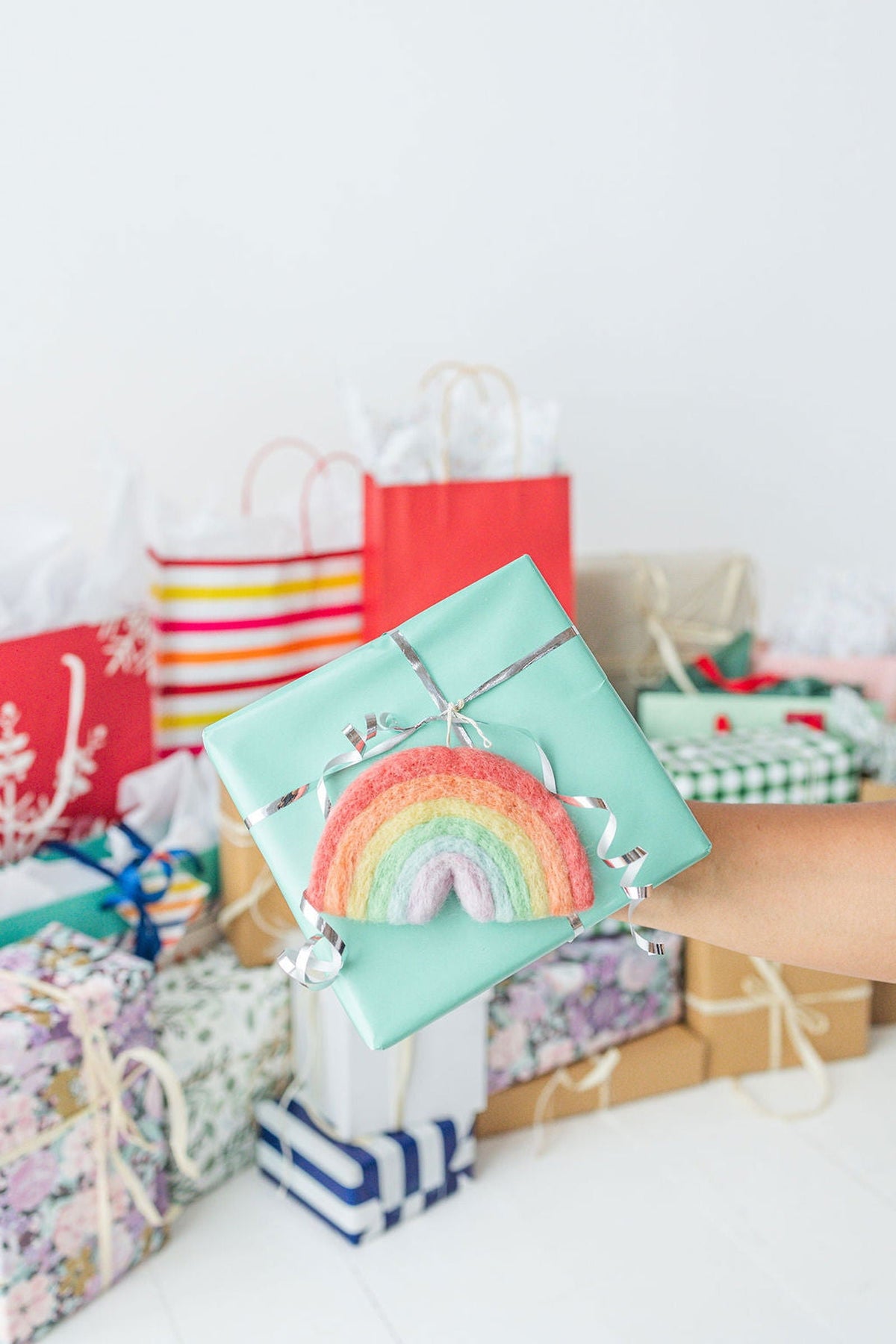 Rainbow Ornament – Handmade Wool Felt Holiday Decor