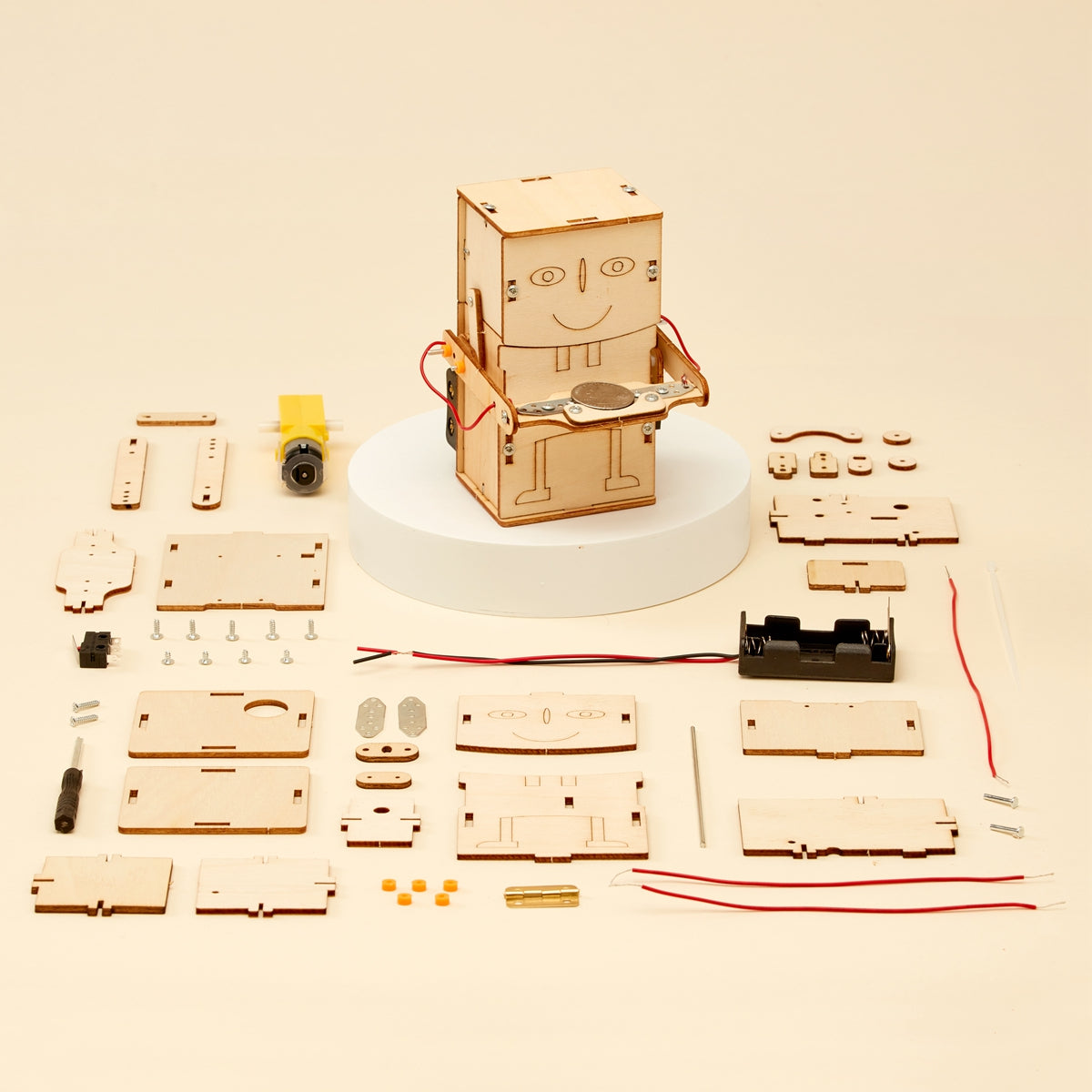 Kitsville Money Bank Robot DIY Kit – Wooden STEM Building Kit for Kids 10+