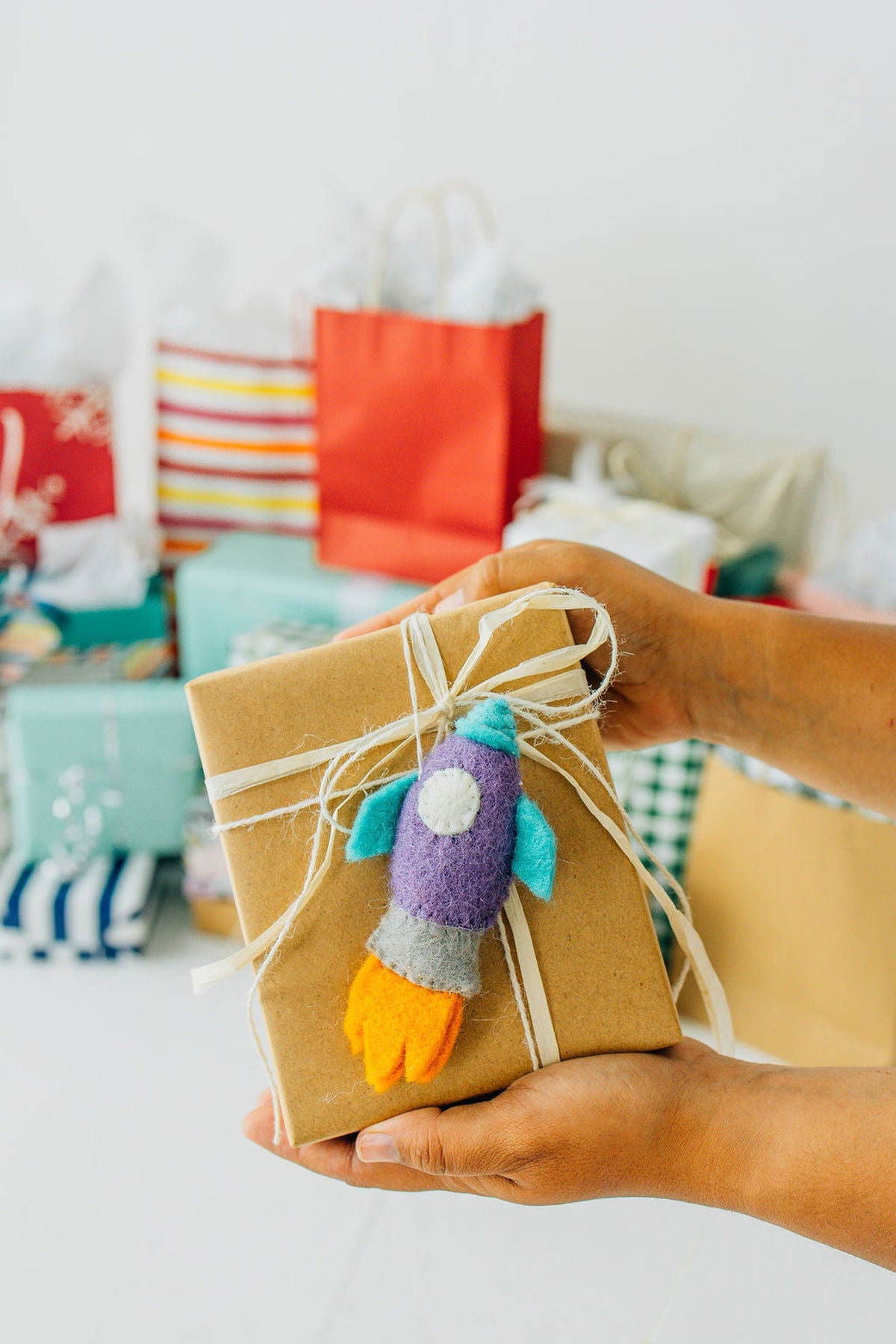 Rocket Ornament – Handmade Wool Felt Holiday Decor