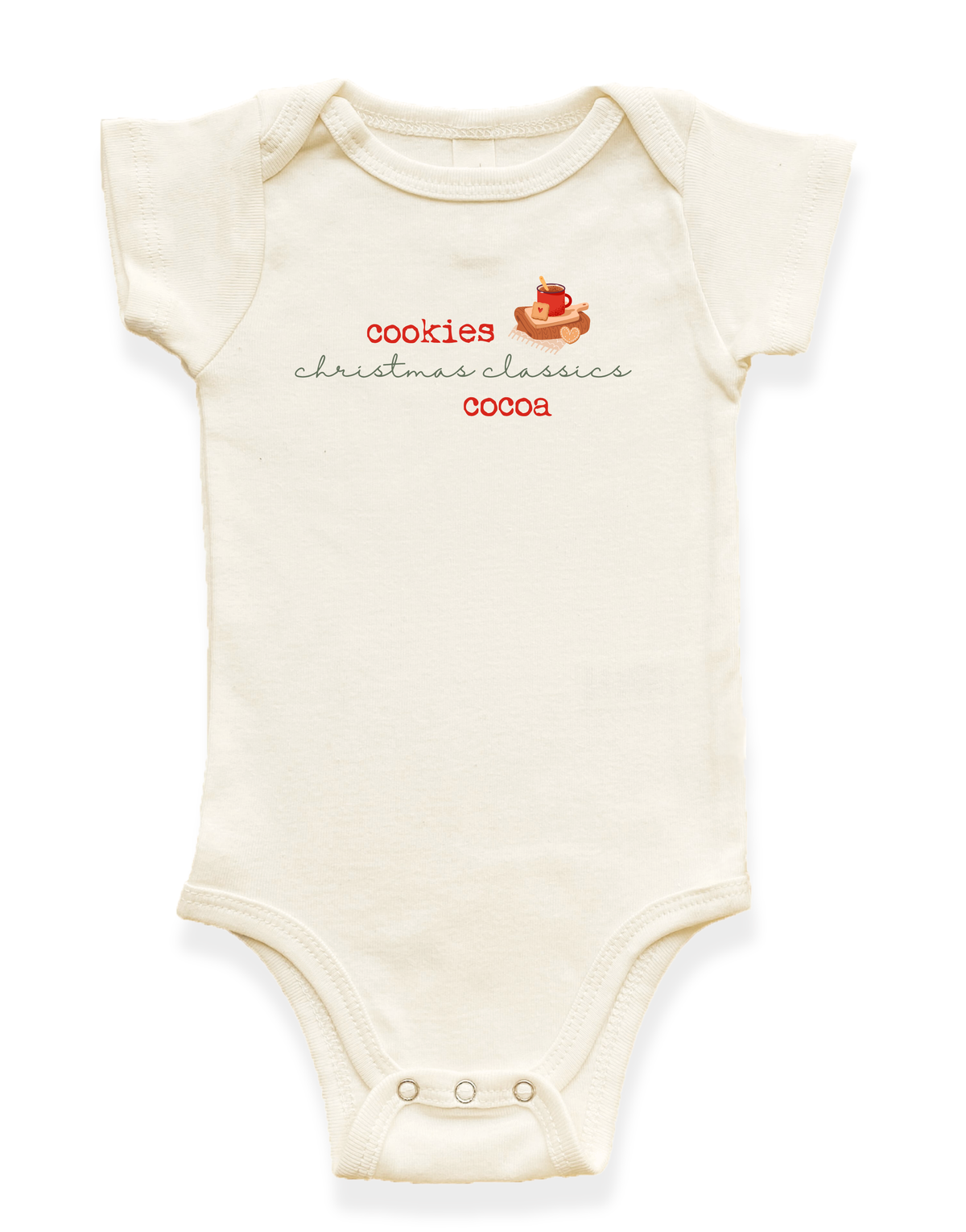 Cookies, Christmas Classics, Cocoa Organic Cotton Baby Bodysuit – Short Sleeve, 0–18M