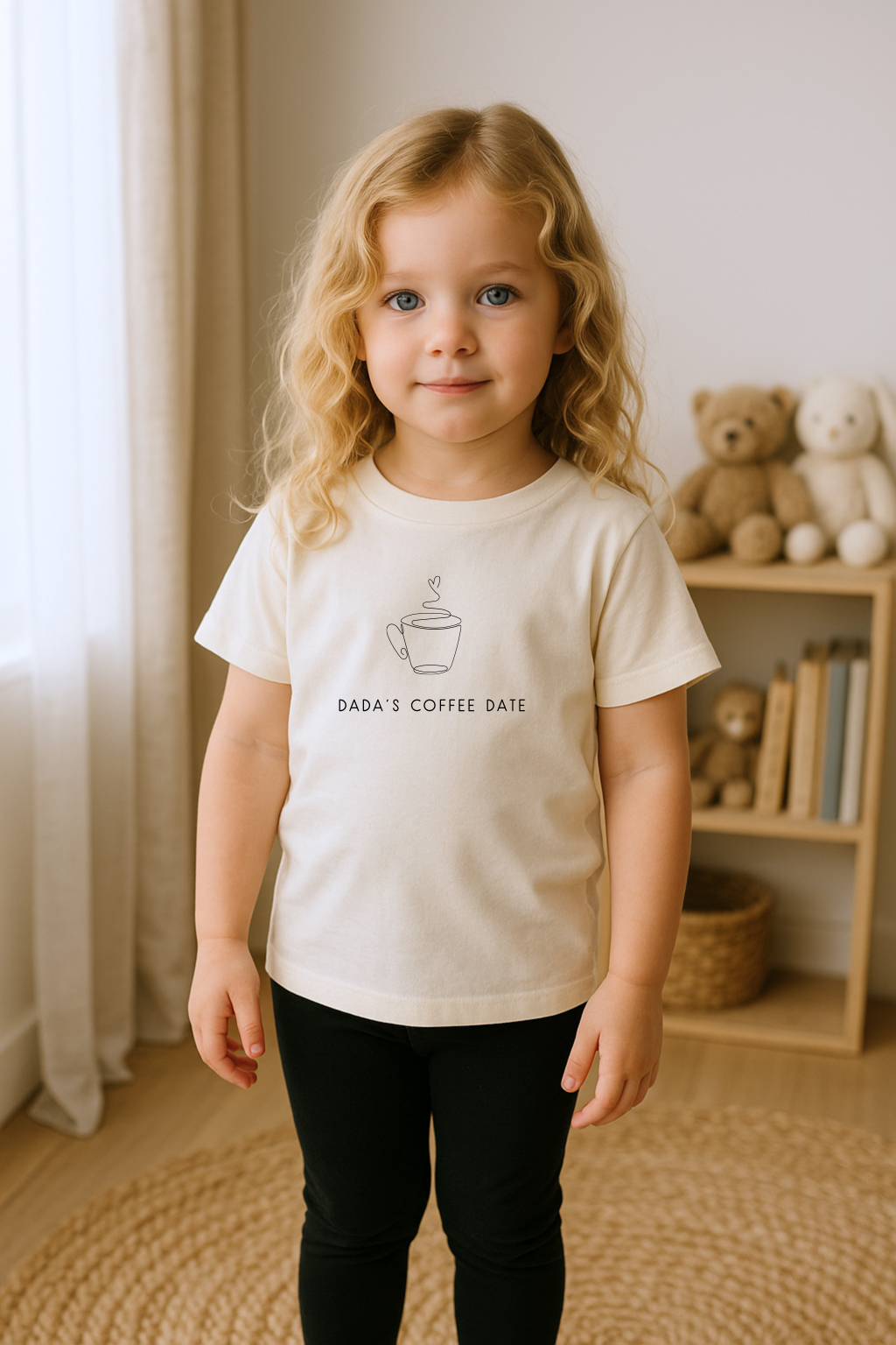 Dada’s Coffee Date Organic Cotton Kids T-Shirt – Short Sleeve, 2T–6T