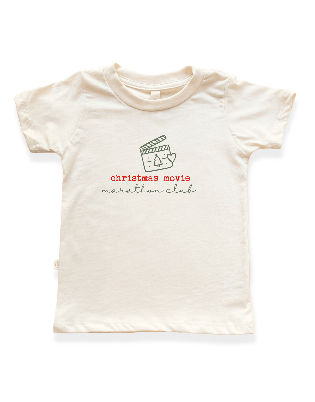 Christmas Movie Marathon Club Organic Cotton Kids T-Shirt – Short Sleeve, 2T–12Y