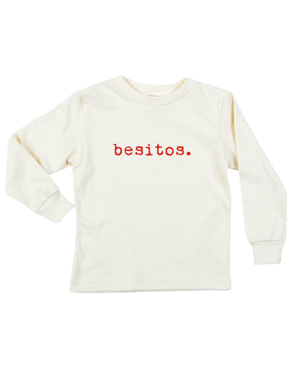 Besitos Organic Cotton Kids T-Shirt – Long Sleeve, Black or Red, 2Y–12Y