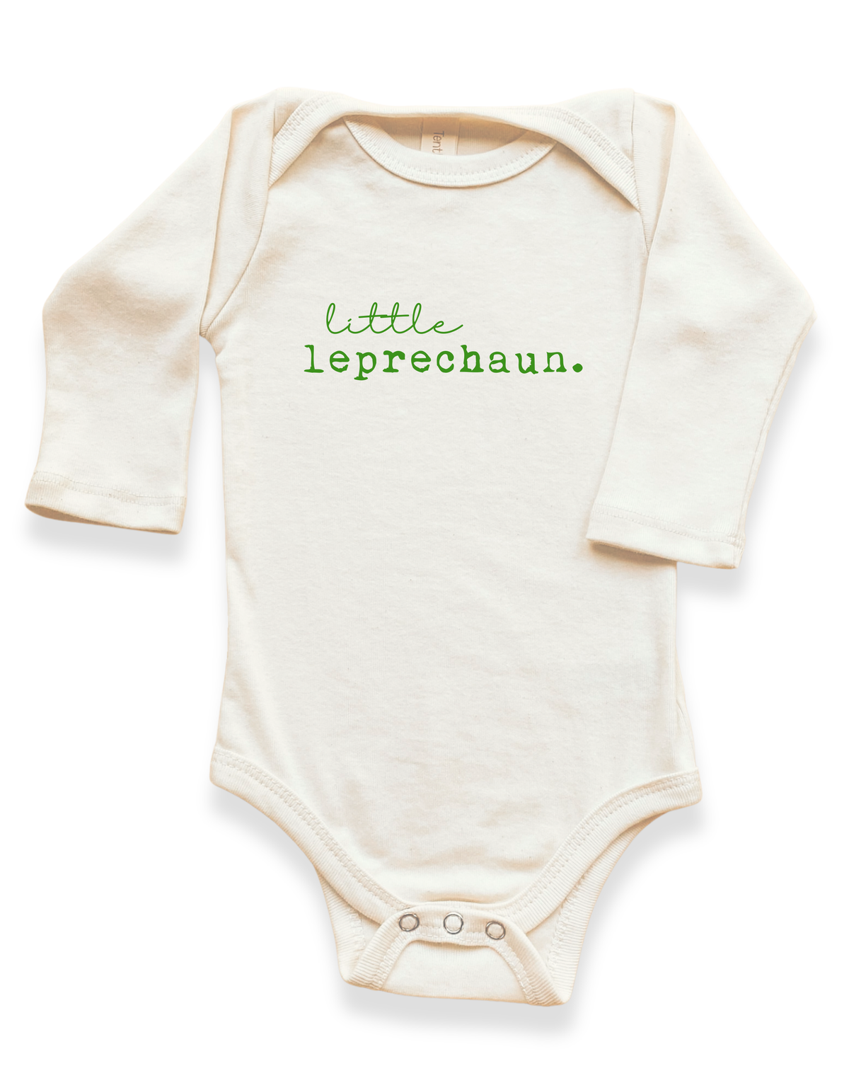 Little Leprechaun Organic Cotton Baby Bodysuit – Long Sleeve, Black or Green, 0–24M