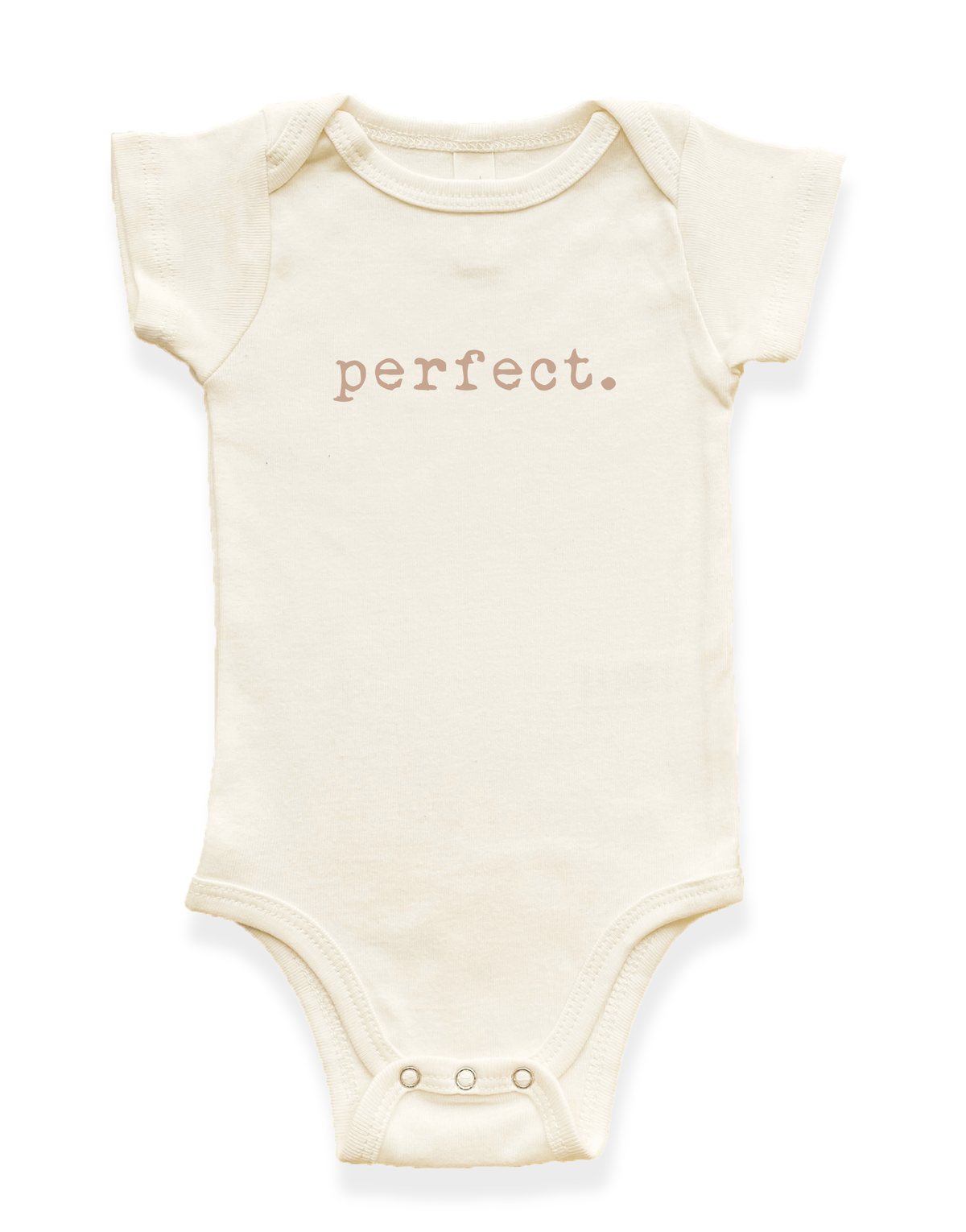 Perfect Organic Cotton Baby Bodysuit – Short Sleeve, Black or Clay, 0–24M
