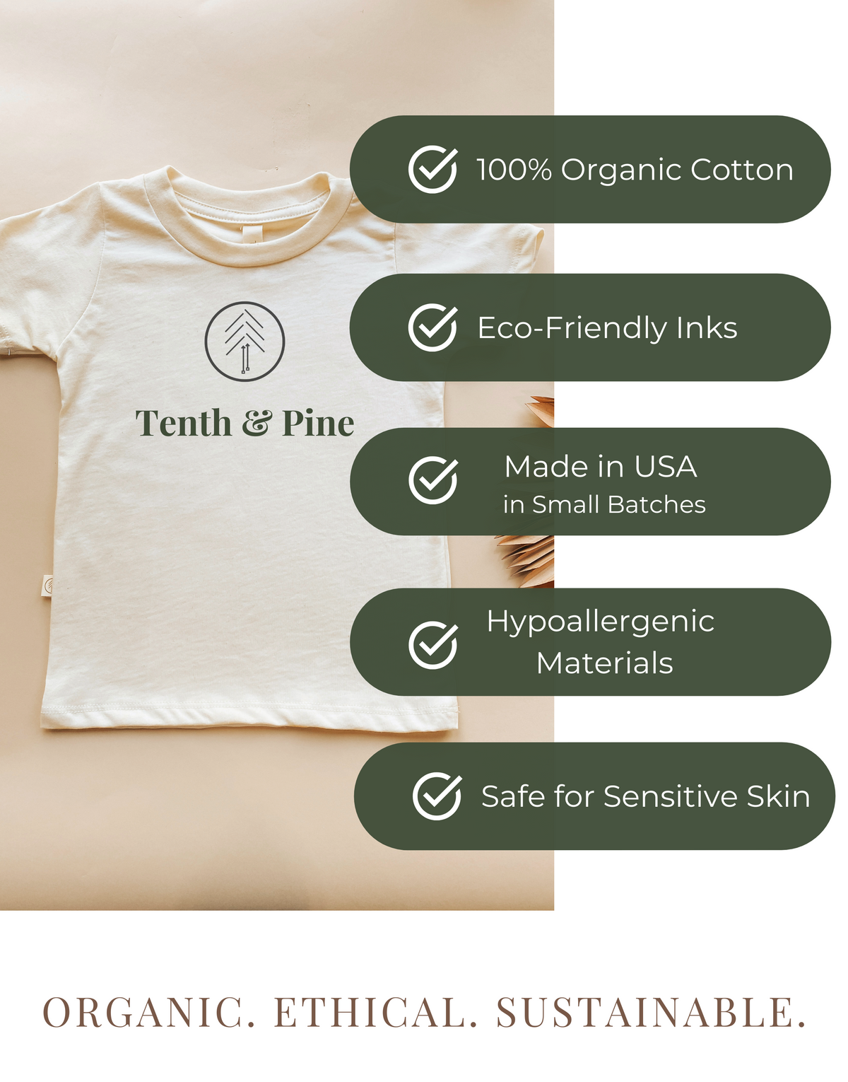 Seashell Organic Cotton Kids T-Shirt – Short Sleeve, 2T–6Y