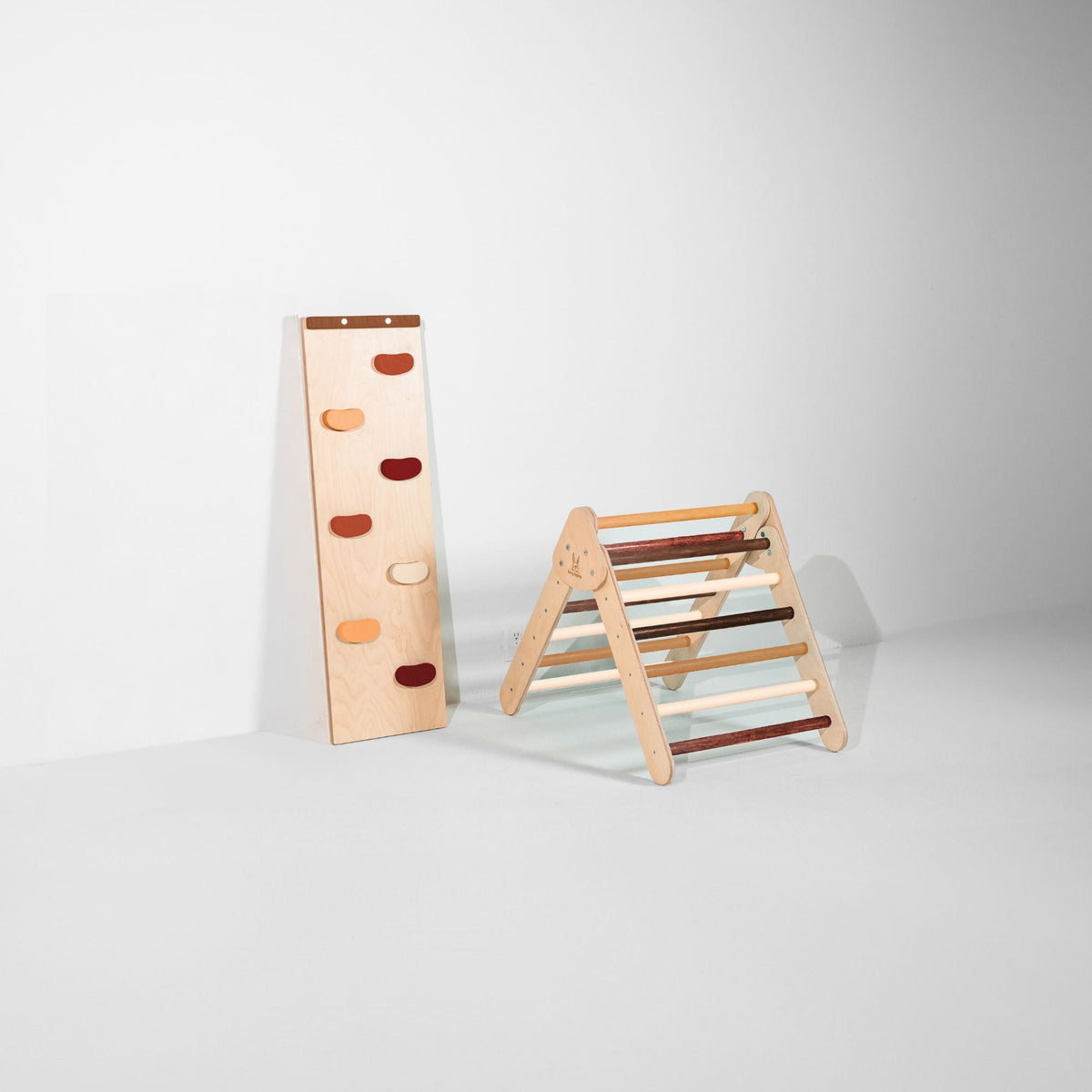 Bunny Hopkins My First Climber Playset – Mini Pikler Triangle with Reversible Ramp, Made in the USA