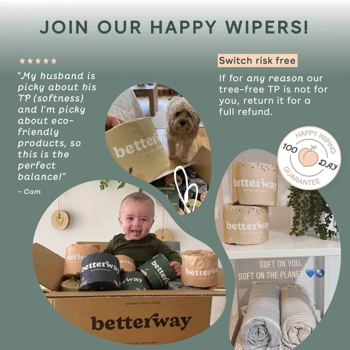 Betterway Bamboo Toilet Paper (12 Rolls)