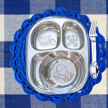 Load image into Gallery viewer, Busy Benny Truck Themed Stainless Steel Kids' Dinnerware Set for Four
