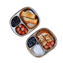 Load image into Gallery viewer, Busy Benny Unicorn & Rainbow Stainless Steel Divided Plates Set (Two)