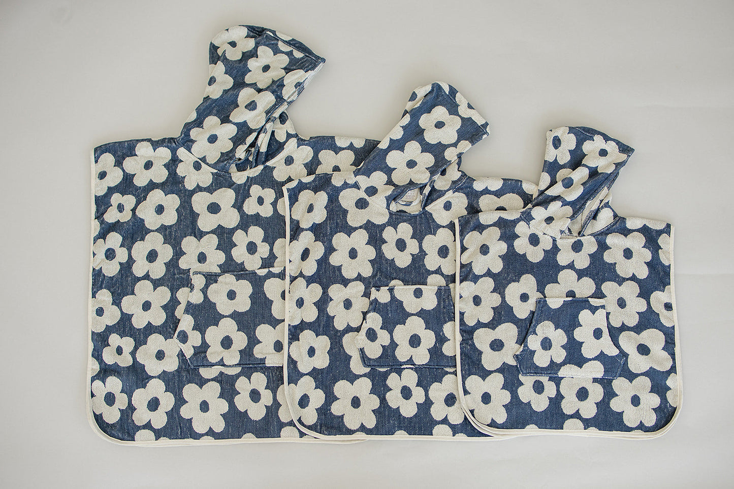 Mebie Baby Floral Organic Cotton Sustainable Hooded Poncho Beach Towel for Kids | Three Sizes Available