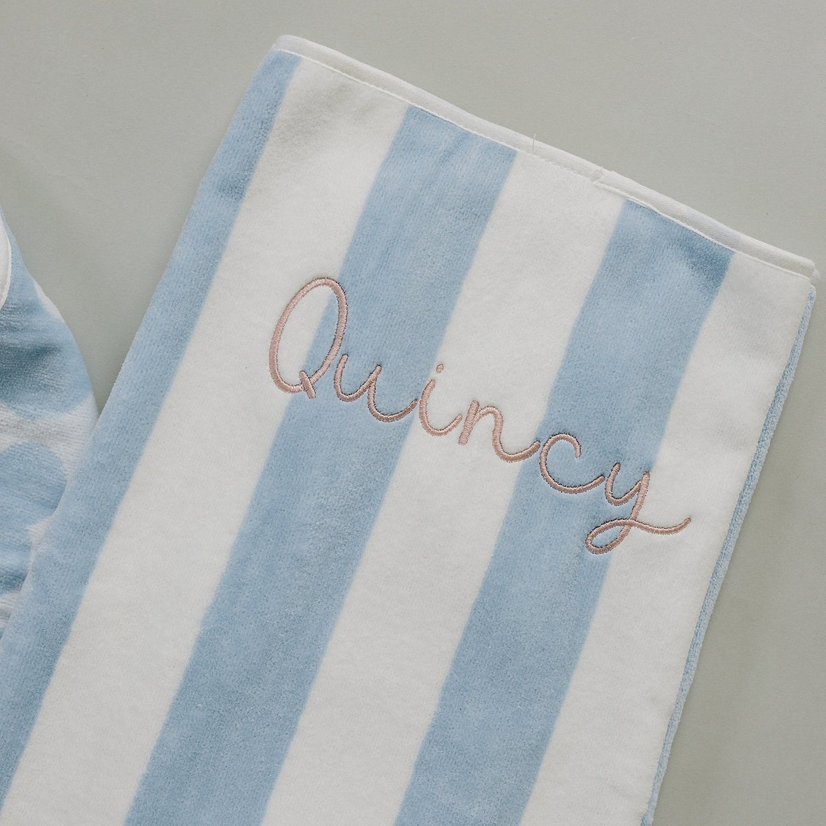 Mebie Baby Seaside Stripe Organic Cotton Beach Towel – Optional Name Embroidery