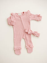 Load image into Gallery viewer, Luna + Luca Ruffle Waffle Set - Dusty Rose