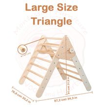 Load image into Gallery viewer, Wood and Hearts Eco-Friendly Wooden Montessori Foldable Pikler Triangle