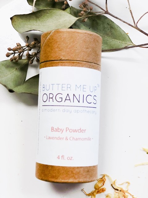 Butter Me Up Organics Talc-Free Baby Powder - Organic Arrowroot & Chamomile