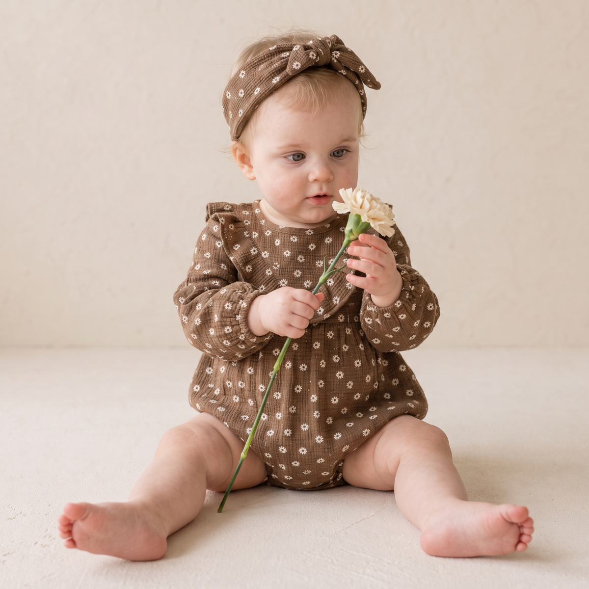 Organic Cotton Ruffle Bubble Romper for Babies – Chestnut Bloom