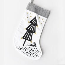Load image into Gallery viewer, Wee Gallery Organic Cotton Eco-Friendly Christmas Stocking | Tree and Bunny
