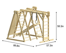 Load image into Gallery viewer, Avenlur Chestnut - 8-in-1 Eco-Friendly Wooden Jungle Gym for Toddlers