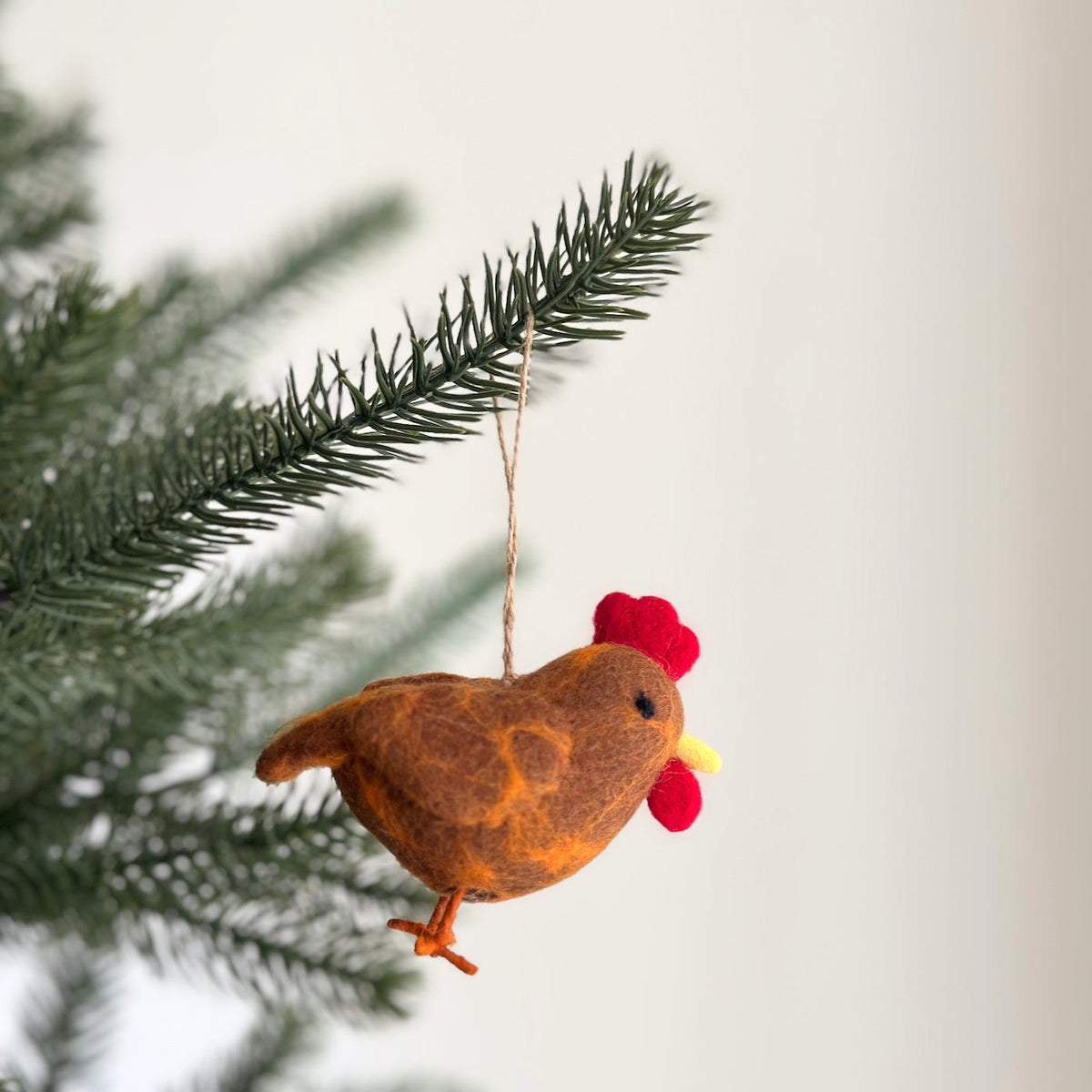 Backyard Chicken Ornament – Handmade Wool Felt Holiday Decor