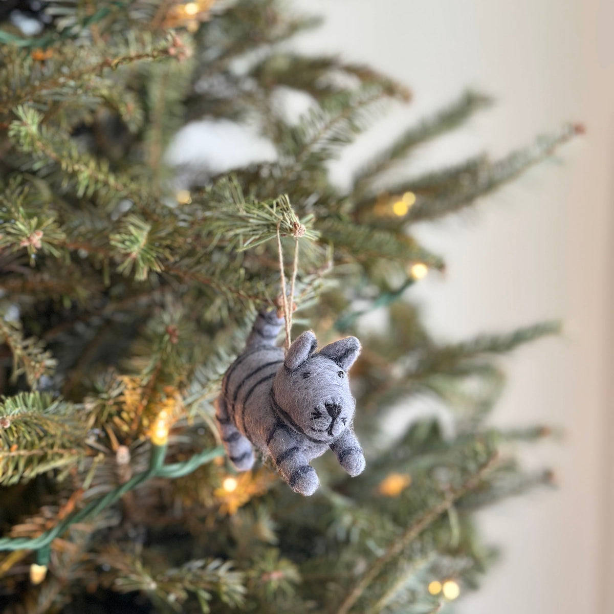 Cats Christmas Ornament Set of 4 – Handmade Wool Felt Holiday Decor