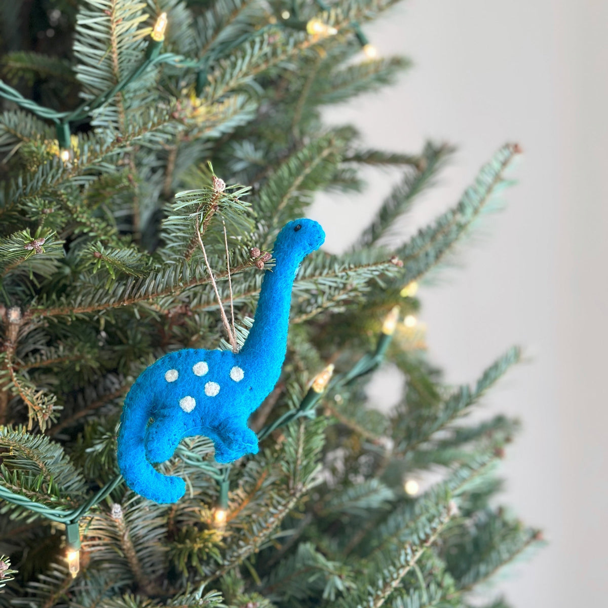 Dinosaurs Christmas Ornament Set of 5 – Handmade Wool Felt Holiday Decor
