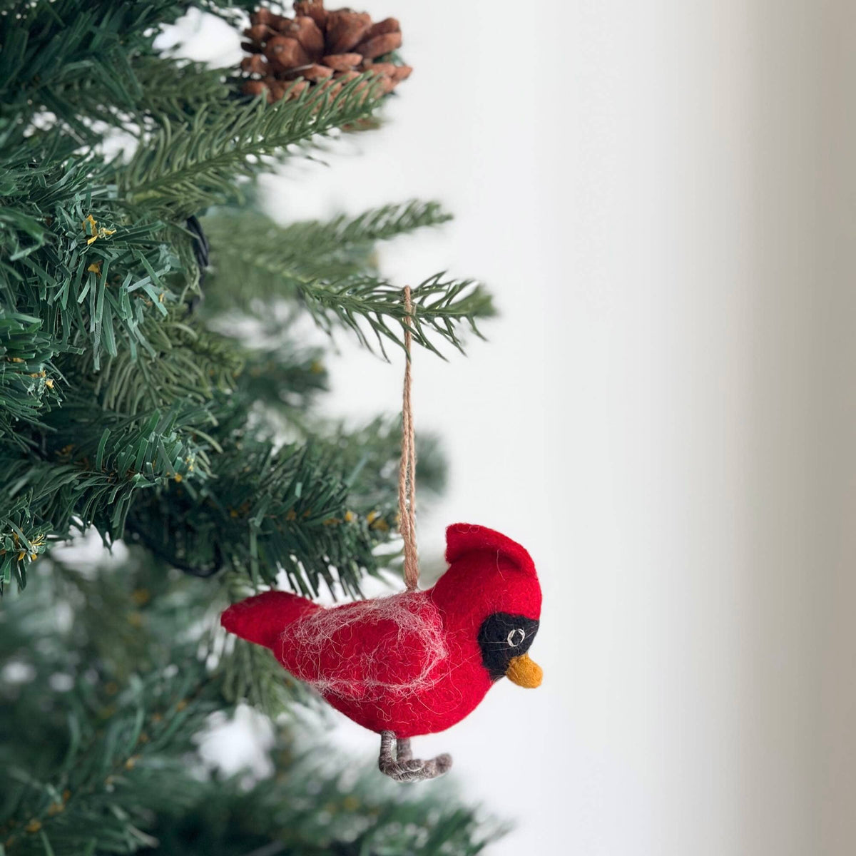Cardinal Ornament – Handmade Wool Felt Holiday Decor