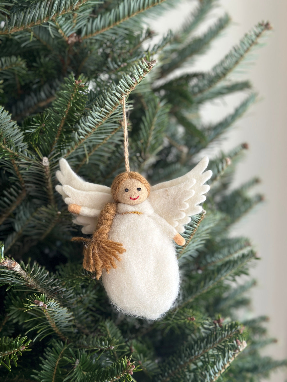 Christmas Angel Ornament – Handmade Wool Felt Holiday Decor