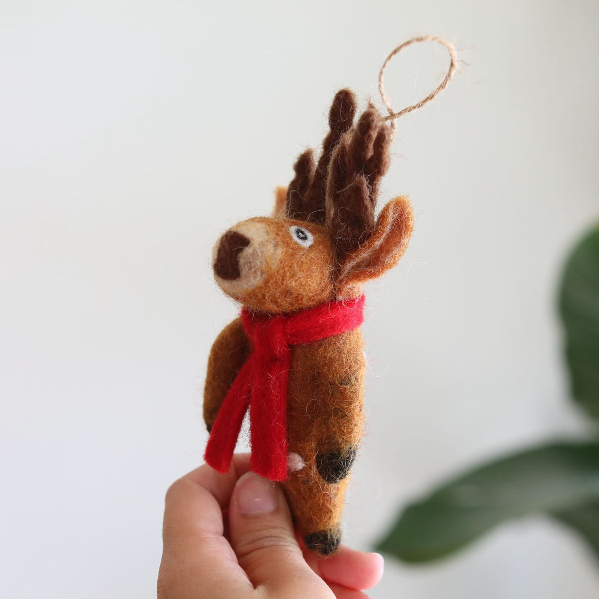 Reindeer Ornament – Handmade Wool Felt Holiday Decor
