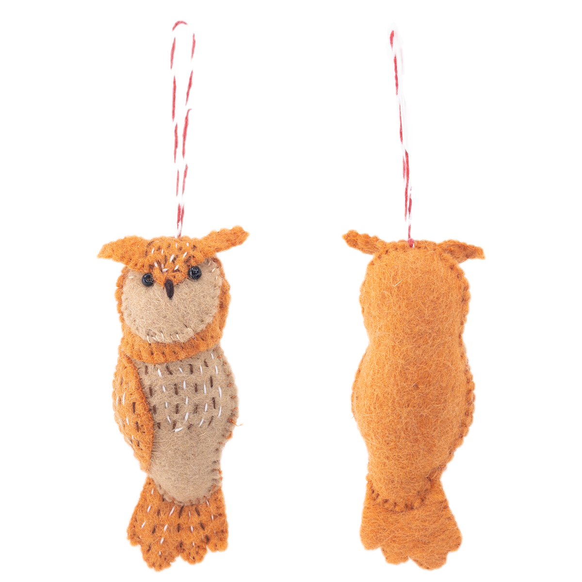 Owl Family Ornament – Handmade Wool Felt Holiday Decor