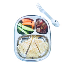 Load image into Gallery viewer, Busy Benny Truck Themed Stainless Steel Kids' Divided Plates Set(Two)