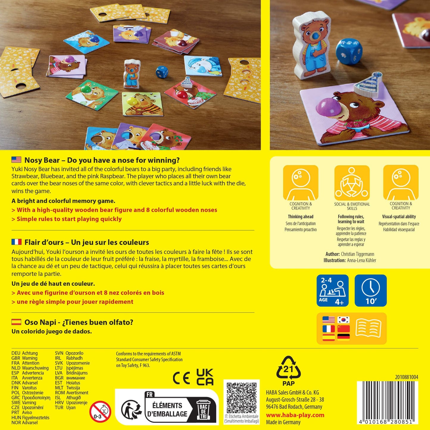 HABA Nosy Bear Board Game