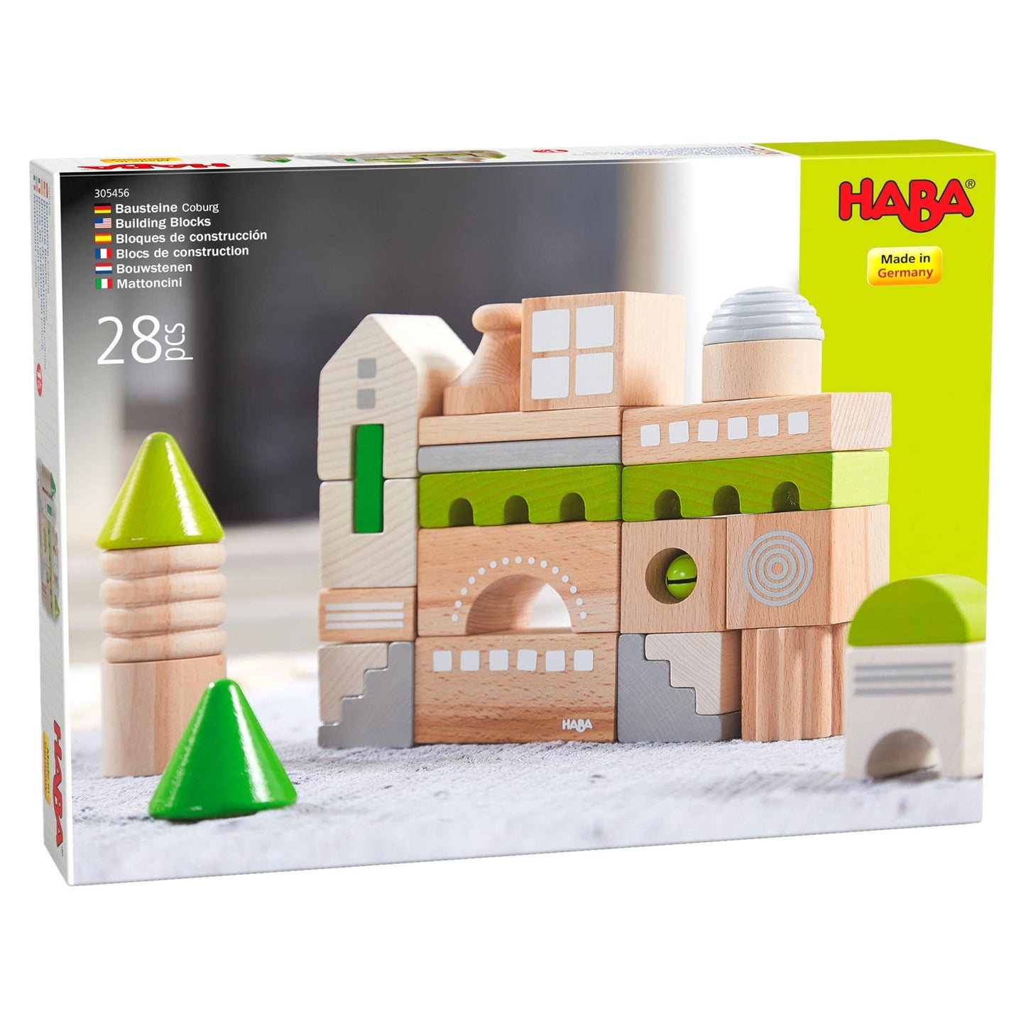 HABA Coburg 28 Piece Eco-Friendly Non-Toxic Wooden Toddler Building Blocks
