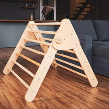 Load image into Gallery viewer, Wood and Hearts Eco-Friendly Wooden Montessori Foldable Pikler Triangle