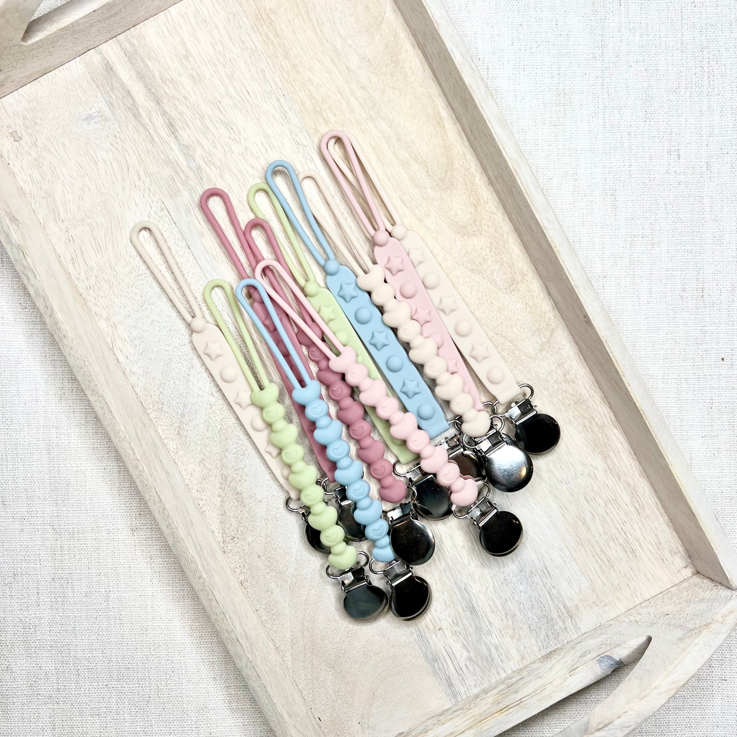 Calla and Friends Silicone Non-Toxic Love You More Pacifier & Teether Clip