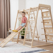 Load image into Gallery viewer, Wood and Hearts Eco-Friendly Natural Wooden Climbing Indoor Playground Jungle Gym