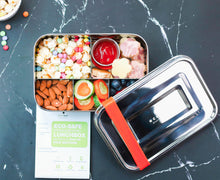 Load image into Gallery viewer, STAINLESS STEEL LUNCH BOX, 5 COMPARTMENT MICROWAVABLE, 50 OZ
