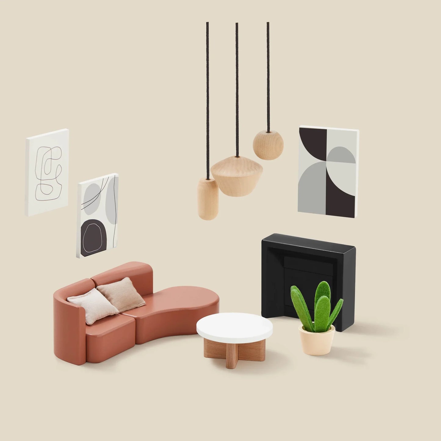 Tiny Land® Modern Family Eco-Friendly Wooden Dollhouse