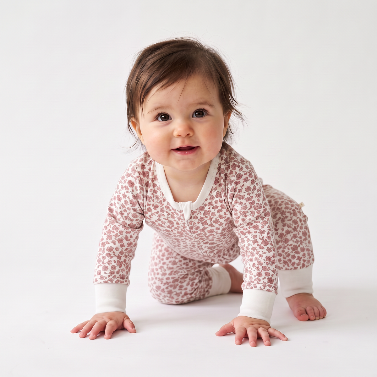 Organic Cotton 2-Way Zip Romper with Convertible Footies & Mittens for Babies – Wild Petal