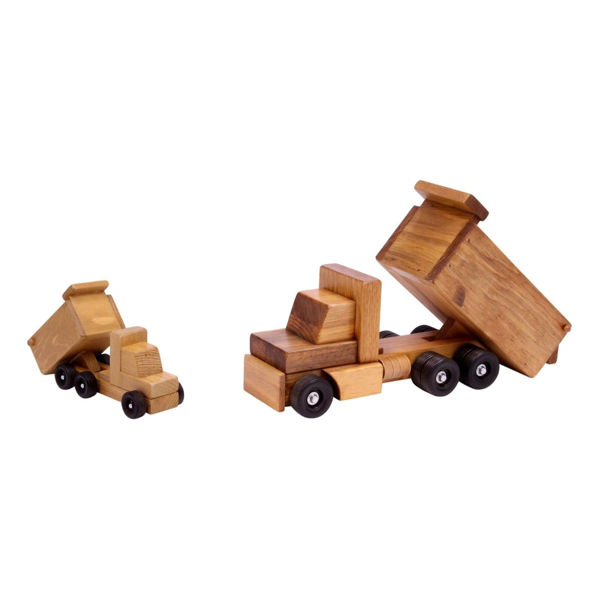 Amish-Made Solid Wood Toy Dump Truck – Small or Large