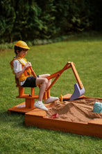 Load image into Gallery viewer, Avenlur Blippi Excavator: Wooden Sustainable Ride-On Sandbox Toy with 360° Swivel for Toddlers