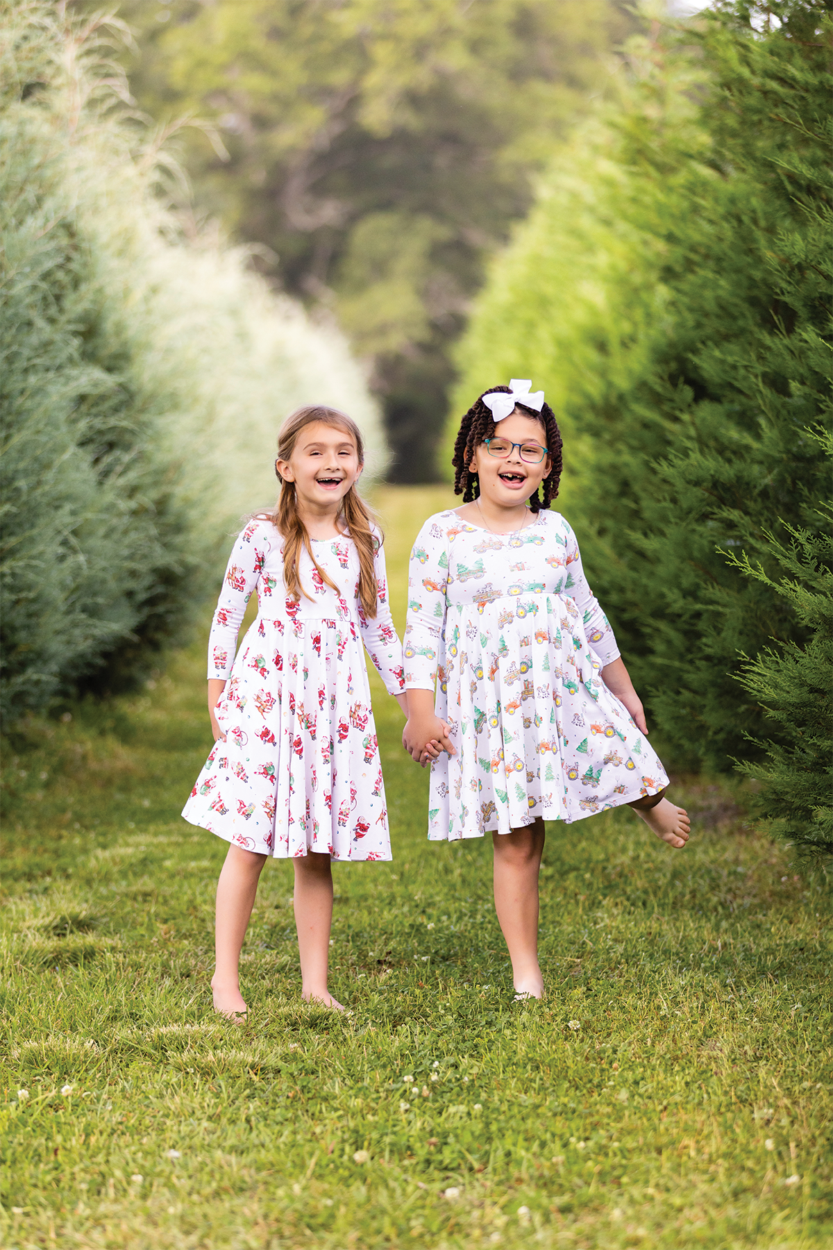Moo-y Christmas Organic Cotton Christmas Dress for Girls – GOTS Certified, 2T–8