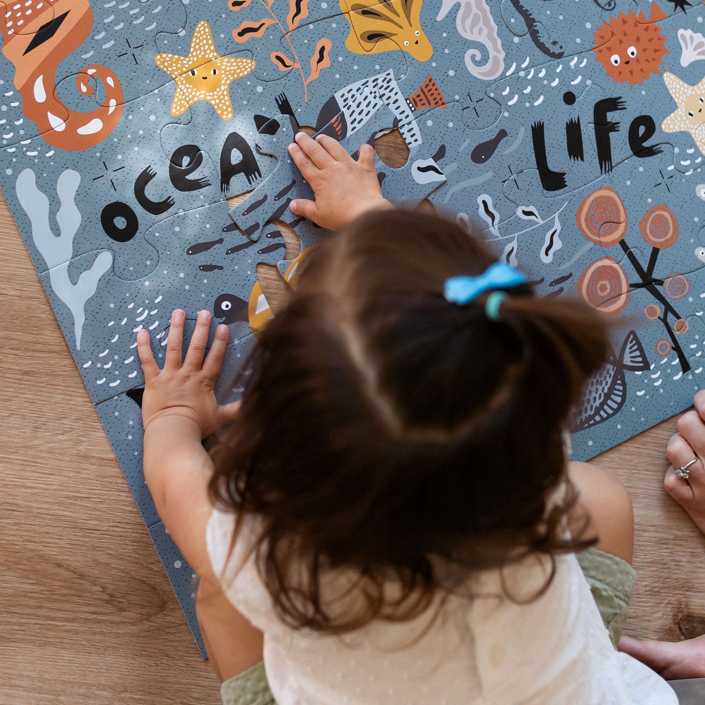 Wee Gallery Ocean Life Floor Puzzle | Eco-Friendly and Non-Toxic Toddler Toy