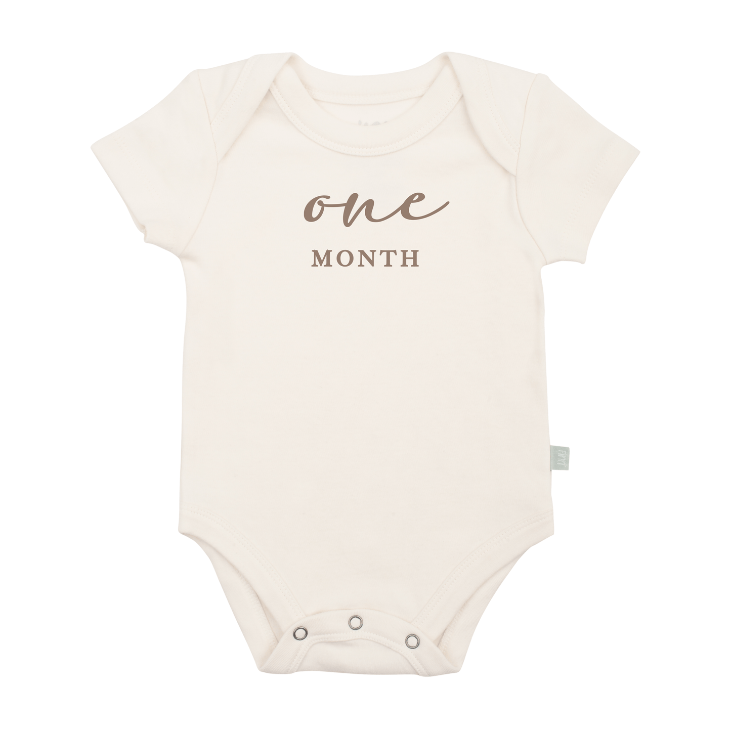 graphic bodysuit | one month milestone taupe