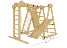 Load image into Gallery viewer, Avenlur Chestnut - 8-in-1 Eco-Friendly Wooden Jungle Gym for Toddlers