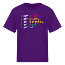 Load image into Gallery viewer, Affirmations Mantra Organic Kids' T-shirt - purple