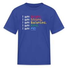 Load image into Gallery viewer, Affirmations Mantra Organic Kids' T-shirt - royal blue