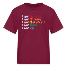 Load image into Gallery viewer, Affirmations Mantra Organic Kids' T-shirt - burgundy